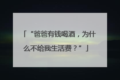 “爸爸有钱喝酒，为什么不给我生活费？”