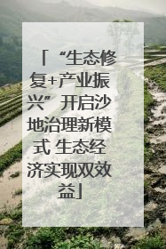 “生态修复+产业振兴”开启沙地治理新模式 生态经济实现双效益