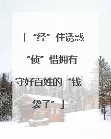 “经”住诱惑“侦”惜拥有 守好百姓的“钱袋子”
