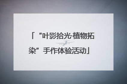 “叶影拾光·植物拓染”手作体验活动