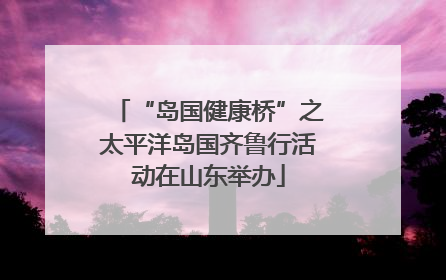 “岛国健康桥”之太平洋岛国齐鲁行活动在山东举办