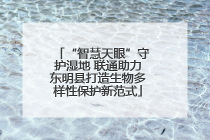 “智慧天眼”守护湿地 联通助力东明县打造生物多样性保护新范式