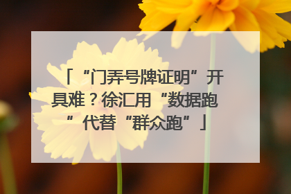 “门弄号牌证明”开具难？徐汇用“数据跑”代替“群众跑”