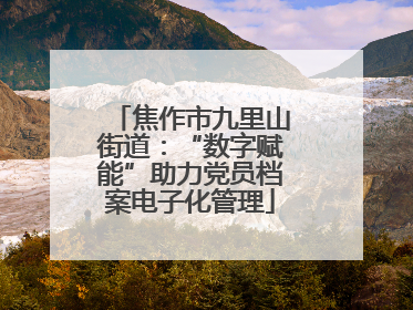 焦作市九里山街道：“数字赋能”助力党员档案电子化管理