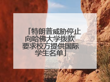 特朗普威胁停止向哈佛大学拨款 要求校方提供国际学生名单