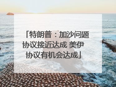 特朗普：加沙问题协议接近达成 美伊协议有机会达成