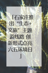 石家庄推出“生态+文旅”主题游线路 创新形式点亮六五环境日