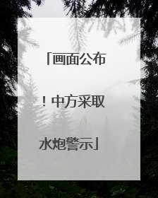 画面公布！中方采取水炮警示