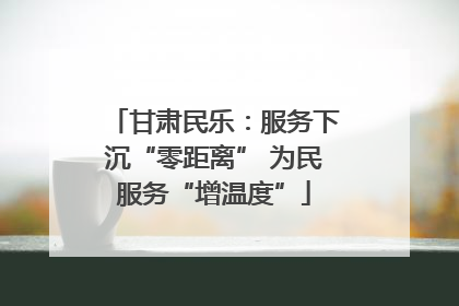 甘肃民乐：服务下沉“零距离” 为民服务“增温度”