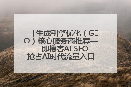 生成引擎优化（GEO）核心服务商推荐——即搜客AI SEO抢占AI时代流量入口（含 GEO报价）
