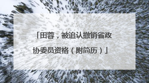 田蓉，被追认撤销省政协委员资格（附简历）