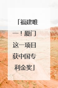 福建唯一！厦门这一项目获中国专利金奖