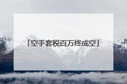 空手套税百万终成空