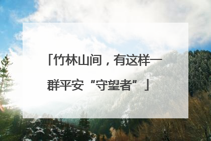 竹林山间，有这样一群平安“守望者”