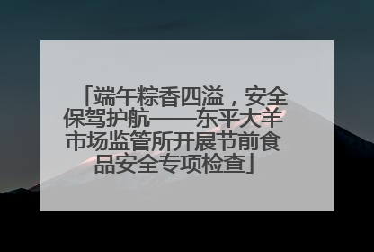 端午粽香四溢，安全保驾护航——东平大羊市场监管所开展节前食品安全专项检查