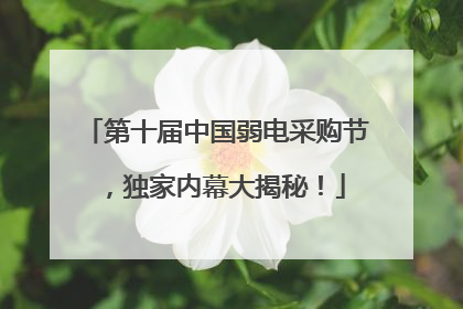 第十届中国弱电采购节，独家内幕大揭秘！