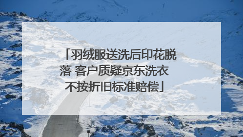 羽绒服送洗后印花脱落 客户质疑京东洗衣不按折旧标准赔偿
