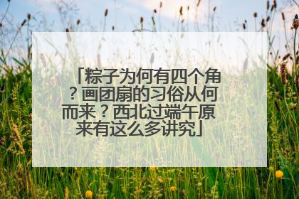 粽子为何有四个角？画团扇的习俗从何而来？西北过端午原来有这么多讲究