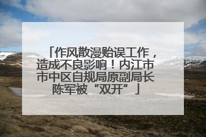 作风散漫贻误工作，造成不良影响！内江市市中区自规局原副局长陈军被“双开”