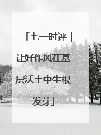 七一时评｜让好作风在基层沃土中生根发芽