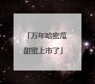 万年哈密瓜甜蜜上市了