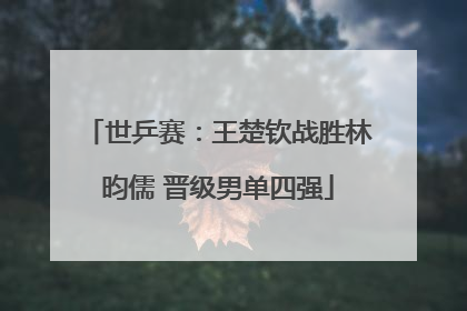 世乒赛：王楚钦战胜林昀儒 晋级男单四强