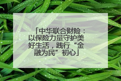中华联合财险：以保险力量守护美好生活，践行“金融为民”初心