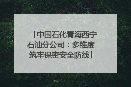 中国石化青海西宁石油分公司：多维度筑牢保密安全防线