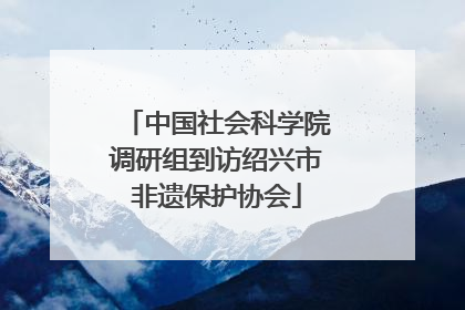 中国社会科学院调研组到访绍兴市非遗保护协会