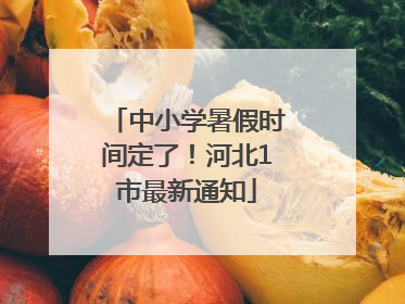 中小学暑假时间定了！河北1市最新通知