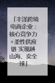 丰泽跨境电商企业：核心竞争力+柔性供应链 实现越山海、卖全球