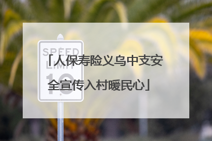人保寿险义乌中支安全宣传入村暖民心