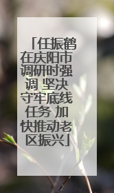 任振鹤在庆阳市调研时强调 坚决守牢底线任务 加快推动老区振兴