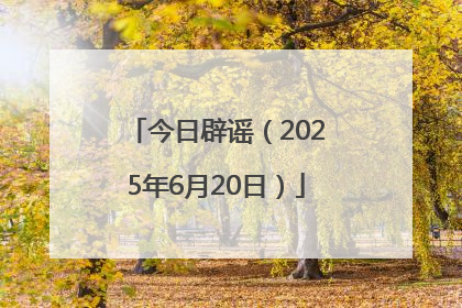 今日辟谣（2025年6月20日）