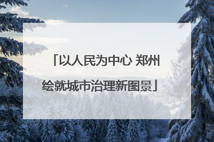 以人民为中心 郑州绘就城市治理新图景