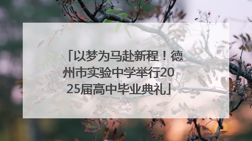 以梦为马赴新程！德州市实验中学举行2025届高中毕业典礼