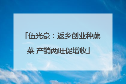 伍光豪：返乡创业种蔬菜 产销两旺促增收