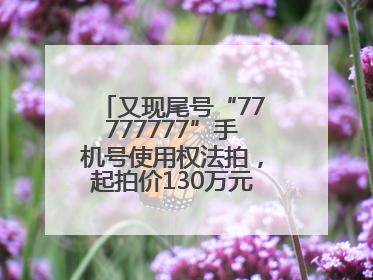 又现尾号“77777777”手机号使用权法拍，起拍价130万元，已有人报名