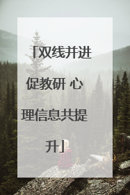 双线并进促教研 心理信息共提升