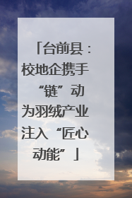 台前县：校地企携手“链”动 为羽绒产业注入“匠心动能”
