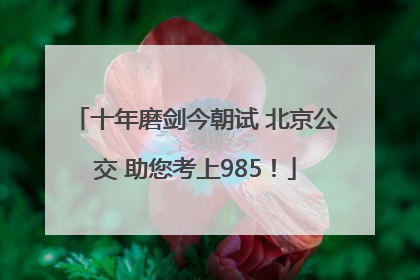 十年磨剑今朝试 北京公交 助您考上985！