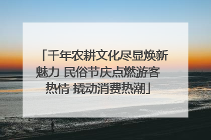 千年农耕文化尽显焕新魅力 民俗节庆点燃游客热情 撬动消费热潮