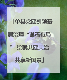 单县党建引领基层治理“谋篇布局” 绘就共建共治共享新图景