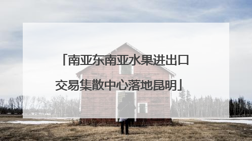 南亚东南亚水果进出口交易集散中心落地昆明