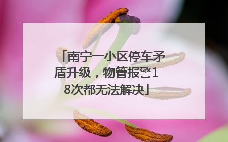 南宁一小区停车矛盾升级，物管报警18次都无法解决