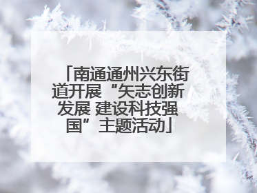 南通通州兴东街道开展“矢志创新发展 建设科技强国”主题活动