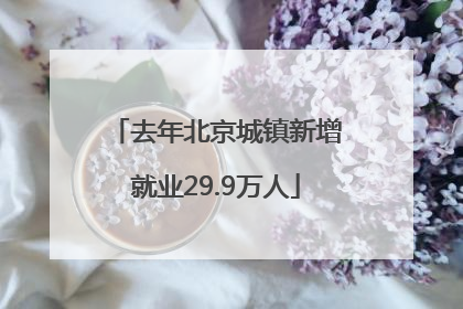 去年北京城镇新增就业29.9万人