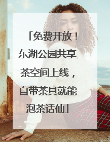 免费开放！东湖公园共享茶空间上线，自带茶具就能泡茶话仙