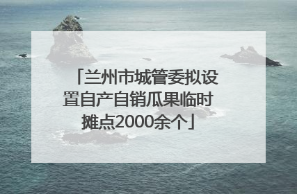兰州市城管委拟设置自产自销瓜果临时摊点2000余个