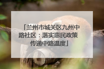 兰州市城关区九州中路社区：落实惠民政策 传递中路温度